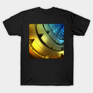 Golden Blue Abstract T-Shirt